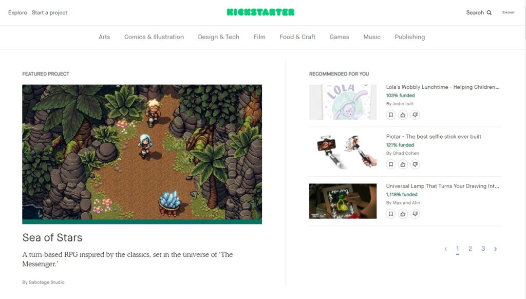 Kickstarter website